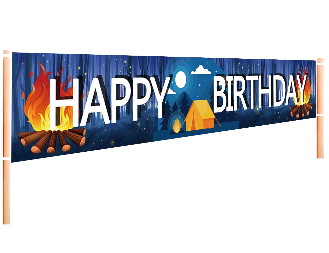 Happy Camper Banner Camping Th - Outdoor Adventure Birthday Party recension och pris