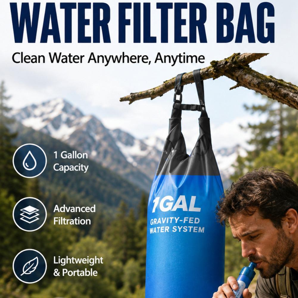 1 Gal Gravity Water Filter Bag - Outdoor Adventure Backpack recension och pris